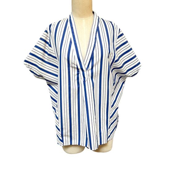 Stateside Oversized Classic Stripe Poplin Popover Dolman Oversized Blouse XS - Picture 1 of 6